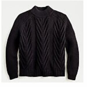 Very GUC - Jcrew Cable-knit mockneck sweater BLACKSize: XX-LARGE